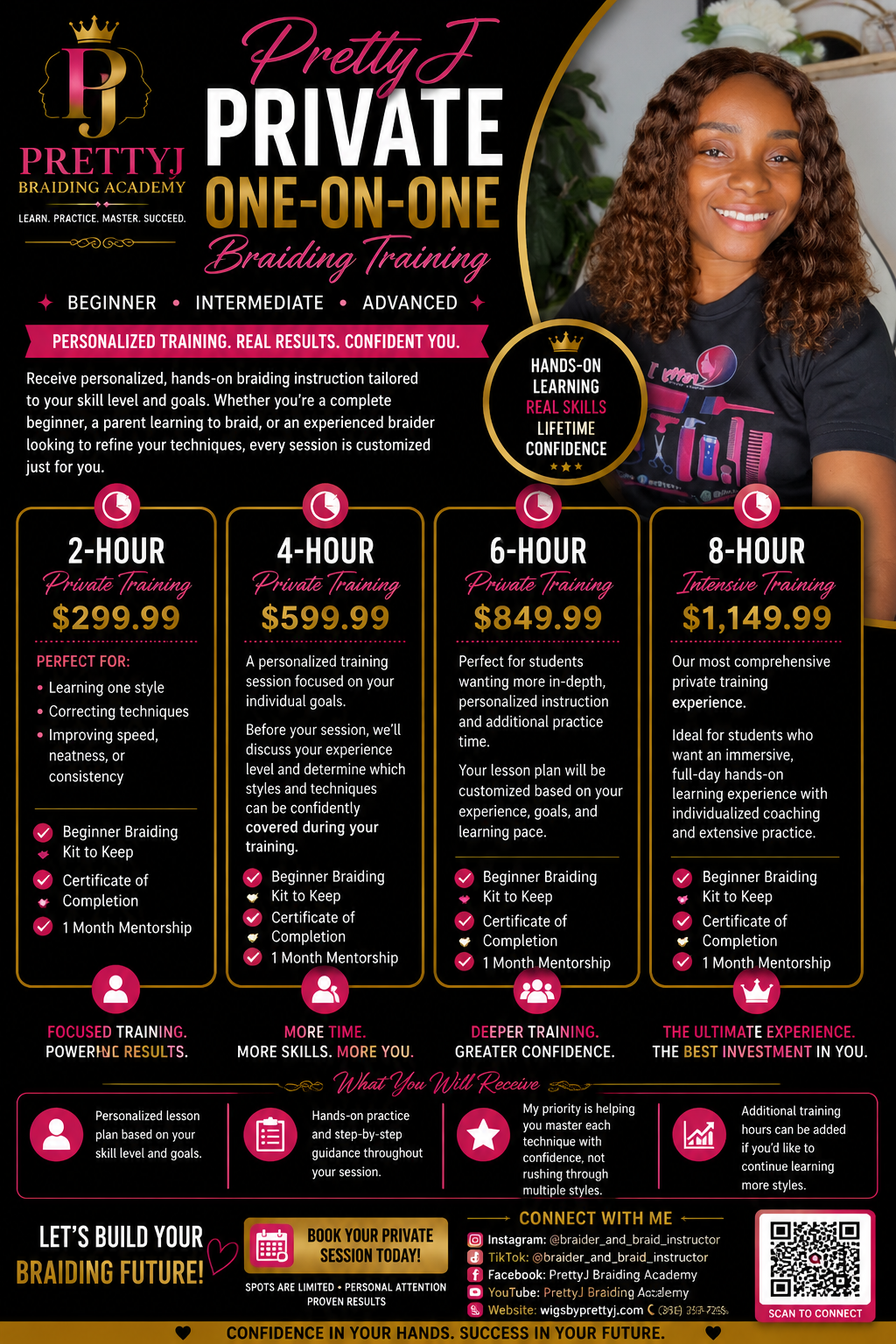 Private 1-on-1 Braiding Training | PrettyJ Braiding Academy